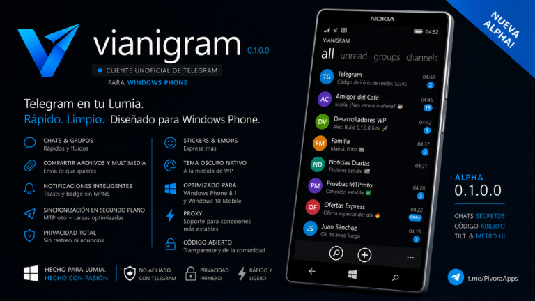 Novo cliente nativo do Telegram chega para Windows Phone, revitalizando plataforma esquecida pela Microsoft